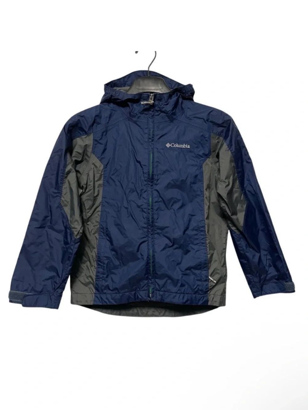 COLUMBIA Youth Hooded Rain Windbreaker Zip Jacket S